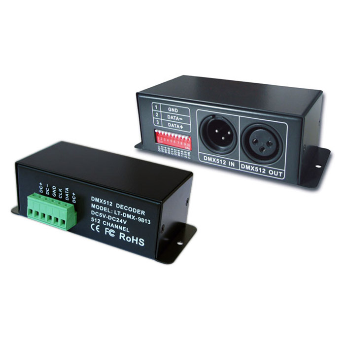 DC5V~24V DMX-SPI Decoder LT-DMX-9813(Replacement by LT-DMX-1809) DC5V~24V DMX-SPI Decoder LT-DMX-9813(Replacement by LT-DMX-1809)